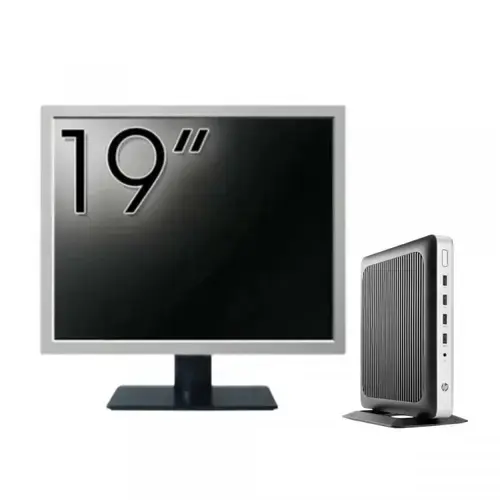 Calculator Sistem PC Refurbished Pachet PC refurbished HP T630 Thin Client, AMD GX-420GI 2.00GHz, 8GB DDR4, 128GB SSD + Monitor 19"