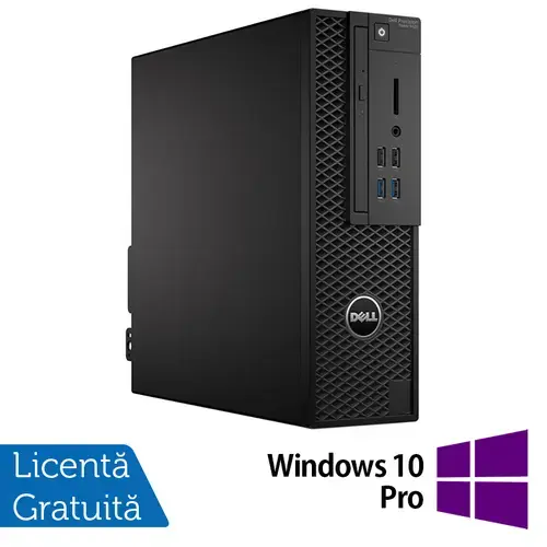 Calculator Sistem PC Refurbished Workstation Refurbished Dell Precision 3420 SFF, Intel Core i7-6700 3.40 - 4.00GHz, 8GB DDR4, 256GB SSD, DVD-RW + Windows 10 Pro