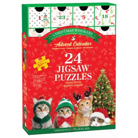 Calendar de Advent Pisici, 24 puzzle-uri, 50 piese