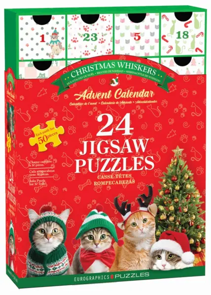 Calendar de Advent Pisici, 24 puzzle-uri, 50 piese