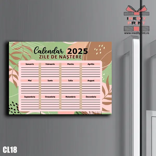 Calendar magnetic Birthday Calendar A4 (210X297 mm)- CL18