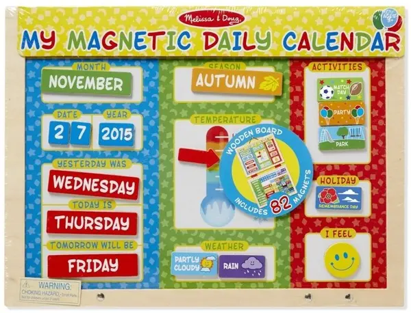 Calendar magnetic din lemn Melissa & Doug - In limba engleza