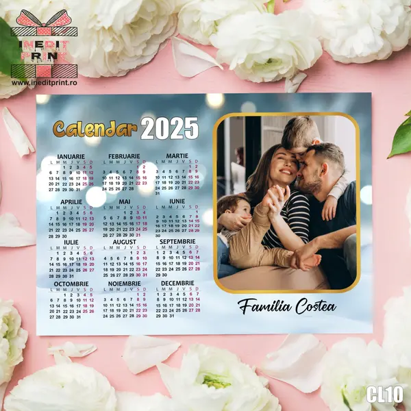 Calendar magnetic personalizat cu poza si text CL10 A5 - 210x148mm
