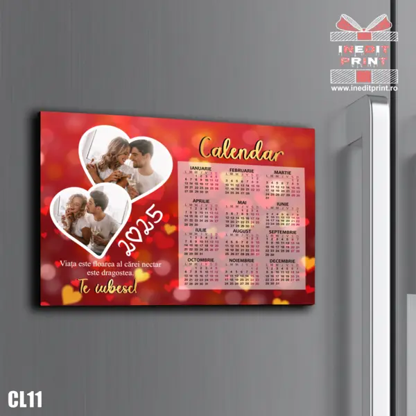 Calendar magnetic personalizat cu poza si text CL11 A5 - 210x148mm