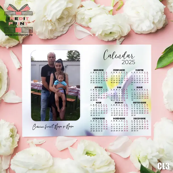 Calendar magnetic personalizat cu poza si text CL3 A5 - 210x148mm