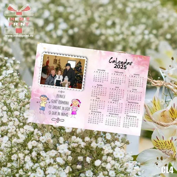 Calendar magnetic personalizat cu poza si text CL4 A4 - 297x210mm