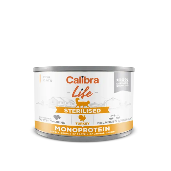 Calibra Cat Life Sterilised Turkey 200 g, conserva