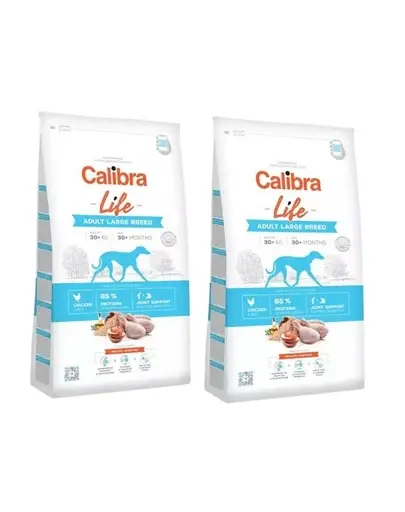 CALIBRA Dog Life Adult Large Breed Chicken hrana uscata superpremium pentru caini adulti de talie mare, cu pui 24 kg (2 x 12 kg)