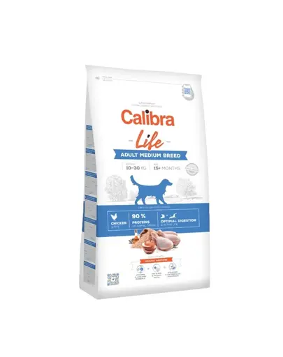 CALIBRA Dog Life Adult Medium Breed Chicken hrana uscata superpremium pentru caini adulti de talie medie 12 kg