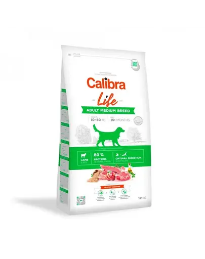CALIBRA Dog Life Adult Medium Breed Lamb 2,5 kg hrană uscată cu miel pentru câini adulți de talie medie