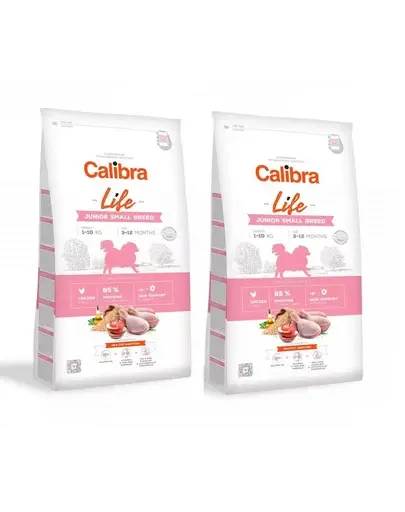 CALIBRA Dog Life Junior Small Breed Chicken hrana uscata hipoalergenica superpremium pentru caini juniori de talie mica 12 kg (2 x 6 kg)