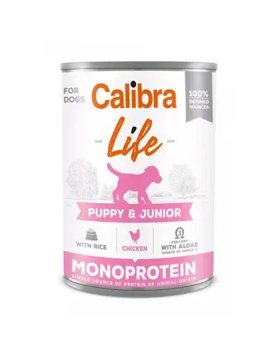 CALIBRA Dog Life Puppy&Junior Chicken with Rice 400 g hrana completa catelusi, pui si orez