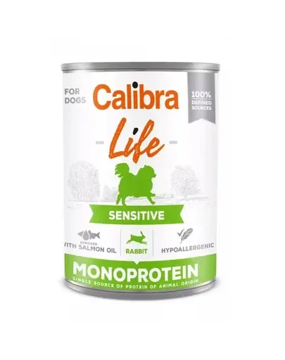 CALIBRA Dog Life Sensitive Rabbit 400 g cu iepure hrana completa pen­tru caini adulti