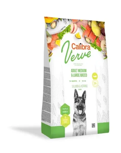 CALIBRA Dog Verve GF Adult Medium&Large Salmon&Herring Hrana uscata pentru caini adulti de talie mare, cu somon si hering 12 kg