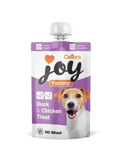 CALIBRA Joy Dog Yummy Duck and Chicken Treat 100 g recompensă cremoasă pentru câini cu rață și pui