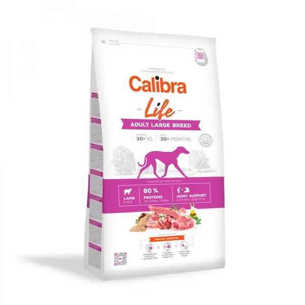 CALIBRA Life Adult Large Breed, L-XL, Miel, hrană uscată conținut redus cereale câini, sistem articular, 12kg