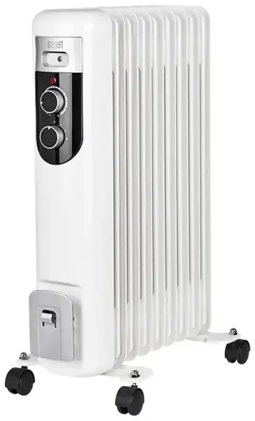 Calorifer electric cu ulei Teesa TSA8036, 2000 W, 9 Elementi, 3 Trepte putere, Termostat reglabil, Control automat temperatura (Alb/Negru)