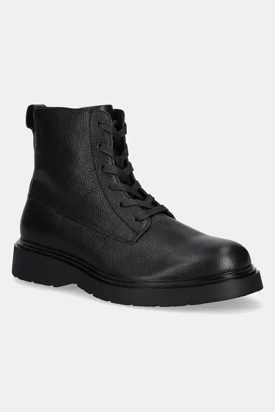Calvin Klein ghete de piele COMBAT ESS LACE UP ZIP BOOT LTH