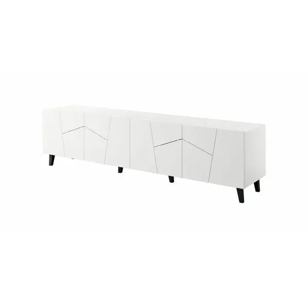Cama MEBLE Comoda Cama Meble RTV Etna, 200x42x52, PAL-MDF, Alb mat