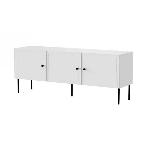 Cama MEBLE Comoda Cama Meble RTV set Palazzo, 3 usi, 151x40x60 cm, Alb mat