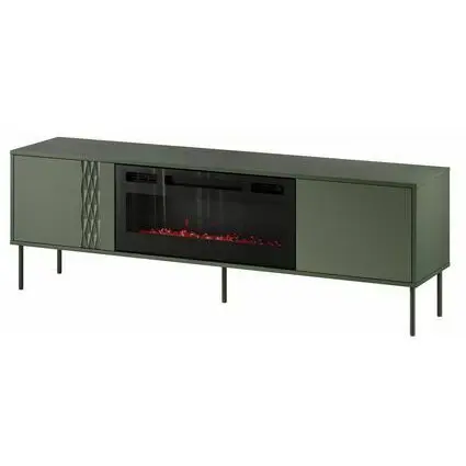 Cama MEBLE Comoda Cama RTV EFcu semineu electric Tresee, 180x40x54,5, Verde mat