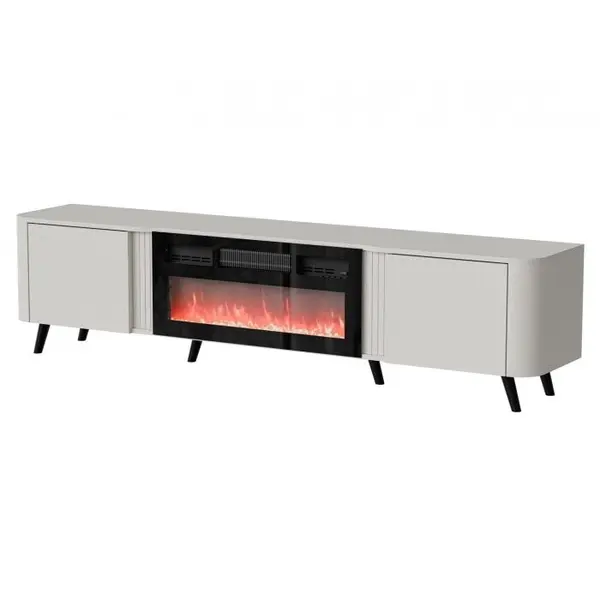 Cama MEBLE Comoda RTV Cama Meble Volare, 200x39x49cm, cu semineu electric, PAL-MDF, Casmir