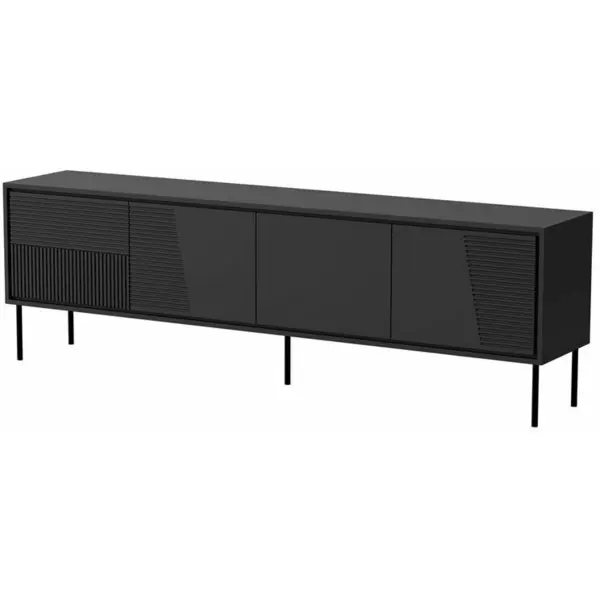 Cama MEBLE Comoda TV Cama Meble Abi 4D, 200x38x62, Negru mat