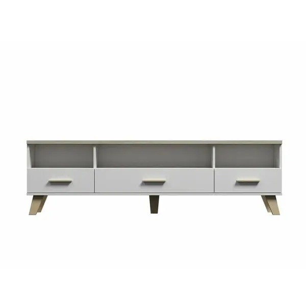 Cama MEBLE Comoda TV Cama Meble Lotta,180 cm, Alb-Stejar