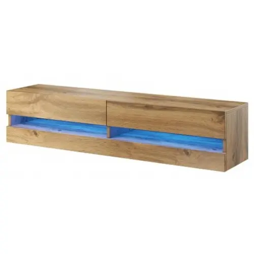 Cama MEBLE Comoda TV, Cama Meble, Pal, 30x40x180cm, Iluminare LED, Maro