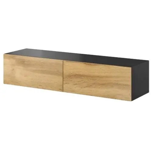 Cama MEBLE Comoda TV, Cama Meble Vigo, PAL, 30x40x140cm, Maro-Negru