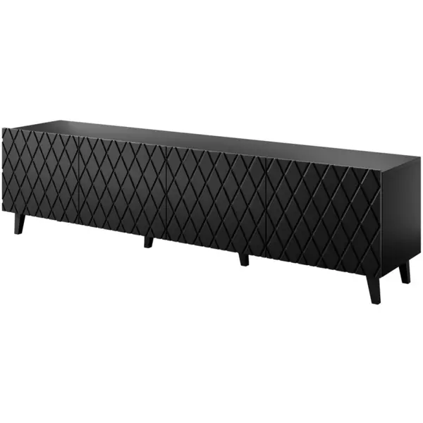 Cama MEBLE Dulap Cama Merle RTV Asti, 200x42x52, Negru mat