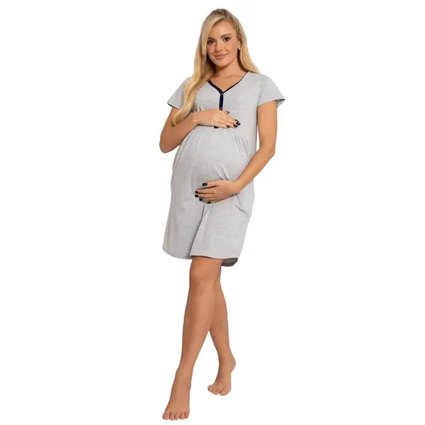 Camasa alaptat, Ismena, Din bumbac, Cu capse pe mijloc, Masura XXL, Grey