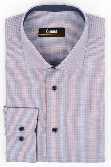 Camasa barbati 24-1917 Regular Fit, bleu/carouri rosu si alb, Gama | marimea 43/44
