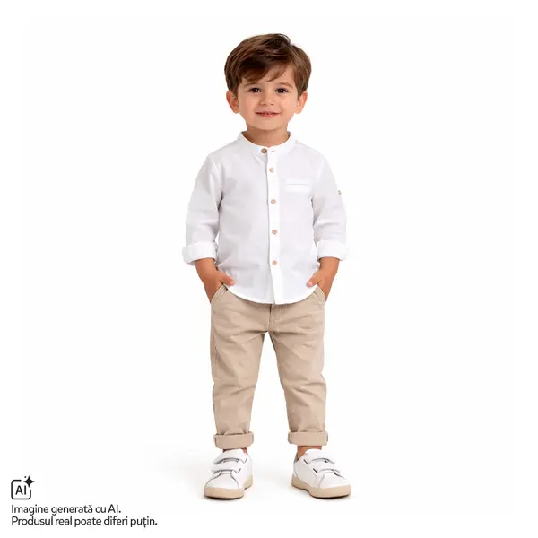Camasa copii Chicco tunica, Alb cu model, 01365-70MC