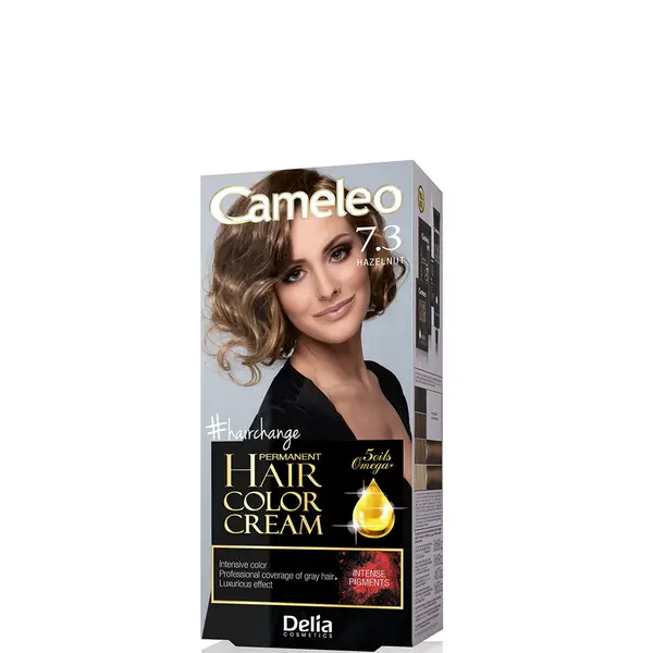 Cameleo Permanent Hair Color Cream Kit with Omega+ - 7.3 Hazelnut