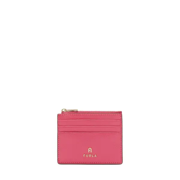 Camelia s zipper card case velvet pink