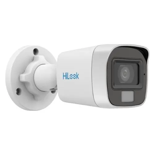 Camera analog de exterior, Hikvision HiLook, Color Vu, 2MP, lentila 2.8mm, Smart Hybrid Light, IR 20m, Lumina Alba 20m, Microfon, IP66 - THC-B129-LPS