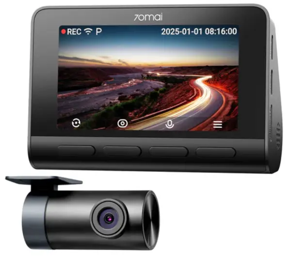 Camera auto fata/spate 70Mai, 4K, ecran 3 inch, GPS, HDR, ADAS, unghi 146 grade, preinregistrare, night owl vision, slot card, microfon si difuzor, control prin aplicatie, A810S-2