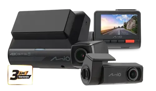 Camera auto Mio MiVue™ 955WD (Dual) 4K, Camera Spate MiVue™ E60 Inclusa, Ecran IPS 2.7inch, Sony STARVIS™, Unghi de vizualizare 140°