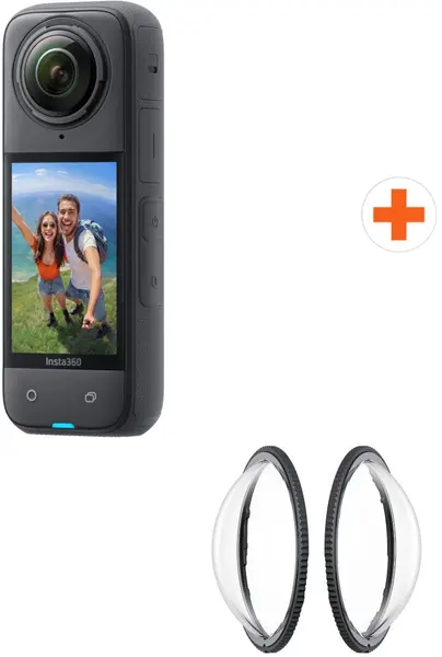 Cameră de acțiune Insta360 - X4, 8K, 72MPx + protectori Standard Lens Guard Set, X4