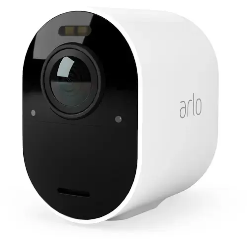 Camera de supraveghere Arlo VMC5040-200EUS Ultra 2, 8MP, 4K, Color Night Vision, HDR, utra-wide 180, 12x zoom cu tracking, senzor dual de miscare, recunoastere inteligenta, reflector integrat, difuzor si microfon, anulare zgomot de fond, IP65 (Alb)