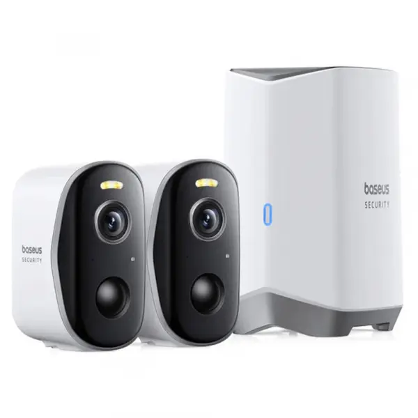Camera de Supraveghere Baseus N1 Plus, Wi-Fi, 2K, IP67, Exterior, Set 2 bucati S0TW012131