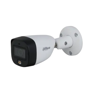 Camera de supraveghere exterior cu iluminare duala Dahua HAC-HFW1200CM-IL-A-0360B-S6, 3.6 mm, 2 MP, IR/Lumina calda 20 m, microfon