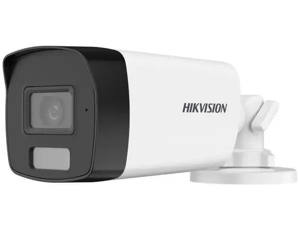 Camera de supraveghere Hikvision Smart Hybrid cu LED alb si IR 40m, 2MP, 2.8mm, microfon incorporat, IP67, DS-2CE17D0T-LFS(2.8mm)