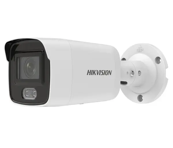 Camera de supraveghere IP ColorVu Hikvision DS-2CD2027G2-LU(2.8mm)(C), 2MP, 2.8mm, LED alb 40m, Microfon, slot MicroSD, PoE
