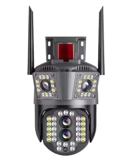 Camera de supraveghere tripla 4K WiFi Zoom 10x PTZ Detectare Umana Auto Tracking IP66
