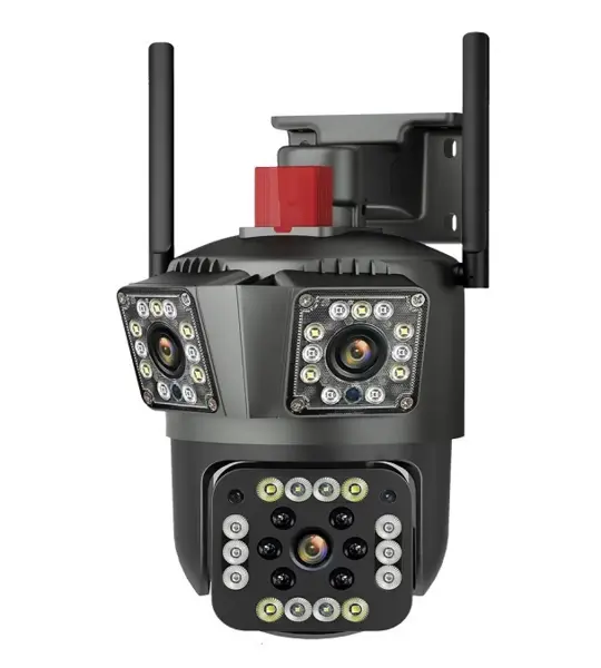 Camera de Supraveghere Tripla WIFI 24MP Exterior/Interior Ultra HD 10X zoom Rotire Comunicare Bidirectionala