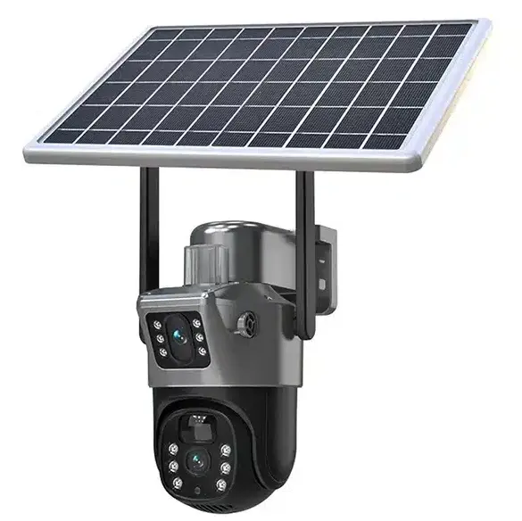Camera de supraveghere video dubla 4G rezolutie 8MP 4K cu Panou Solar inclus GRI 12 LED