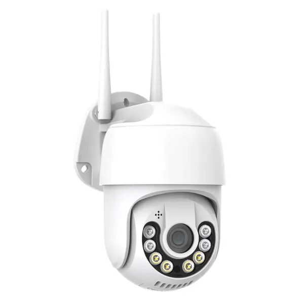 Camera de supraveghere WIFI, 8MP, 4K Ultra HD, 5X Zoom, Exterior/interior, Night Vision Color, Leduri lumina, Alarma, Comunicare Bidirectionala, Stocare Card saau Cloud, Senzor miscare, Alb