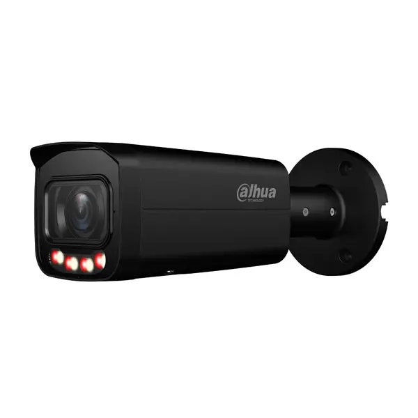 Camera IP exterior bullet Dahua WizSense, 8MP, Smart Dual Light IR 60m si lumina calda 60m, lentila varifocala motorizata 2.7-13.5mm, microfon, audio I/O, alarma I/O, PoE, IP67, microSD 512GB, IPC-HFW3849T-ZAS-IL-27135-Black